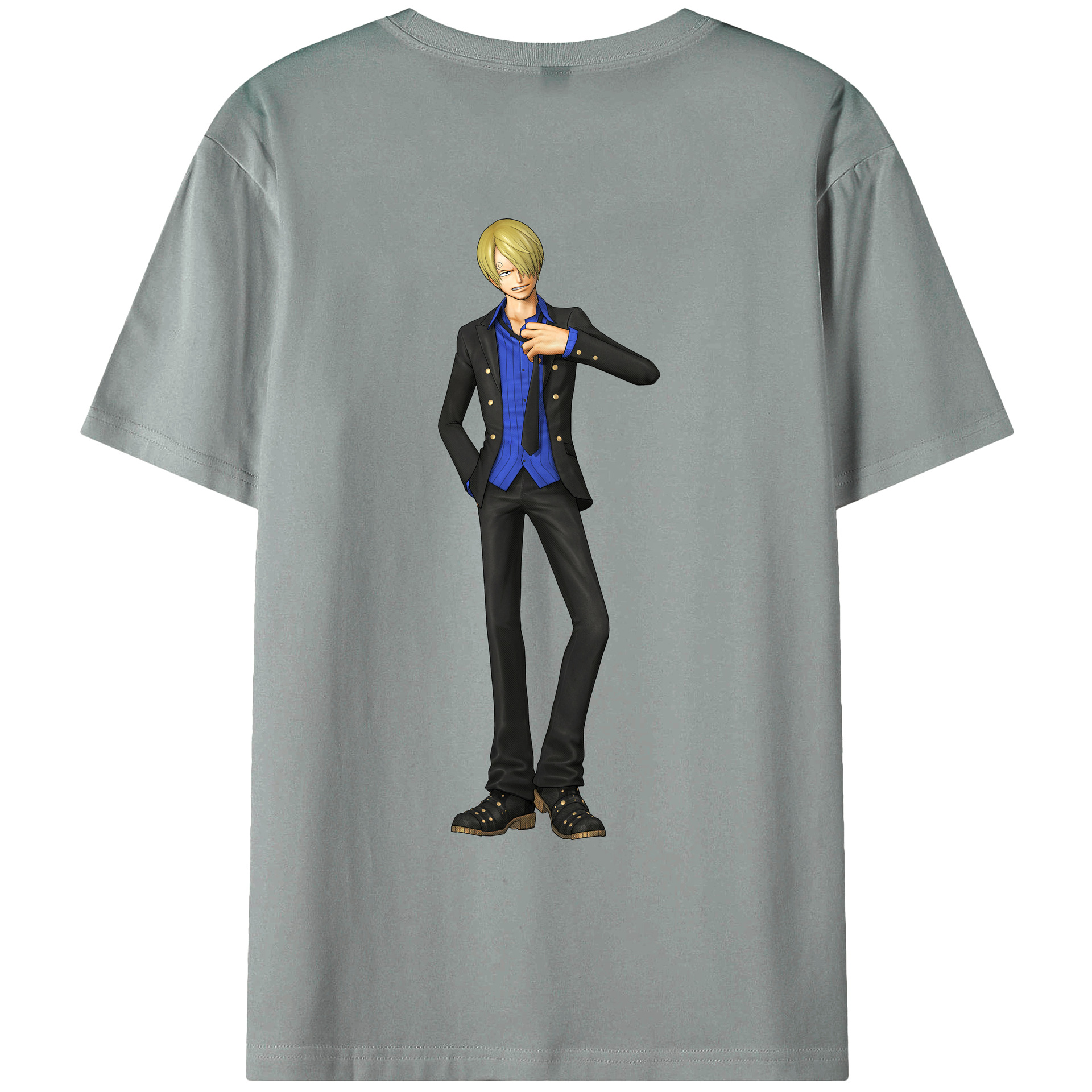 （画像用） ワンピース サンジ ONE PIECE Sanji 綿100％ メンズ半袖Tシャツ（バックプリント） 通気性
